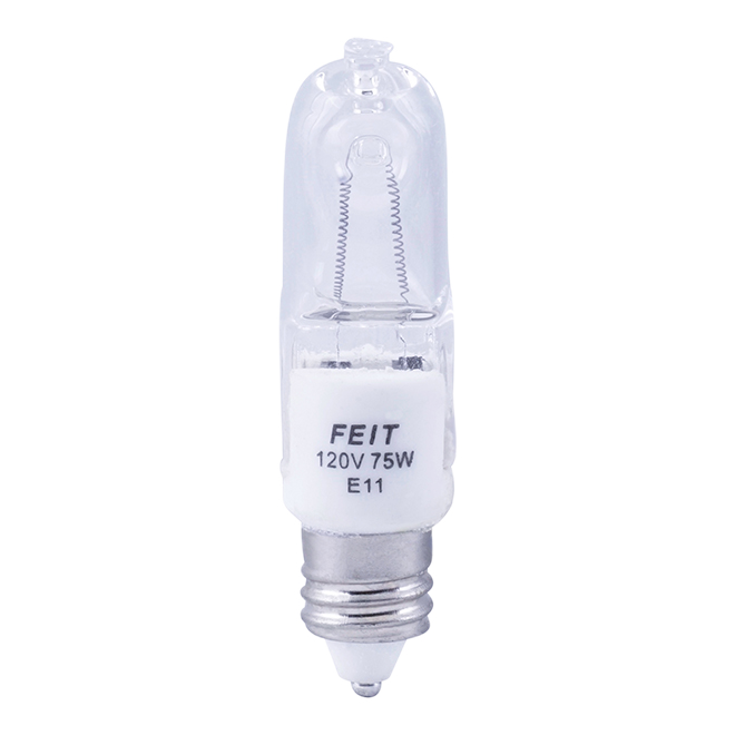 FEIT ELECTRIC T4-E11 HALOGEN BULB GLASS BRIGHT WH. 75W