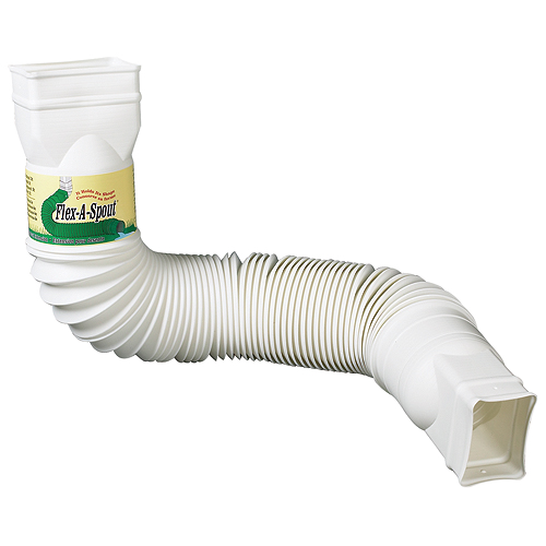 EURAMAX FLEXIBLE DOWN SPOUT EXTEN. PLASTIC WHITE 2x3-3x4"