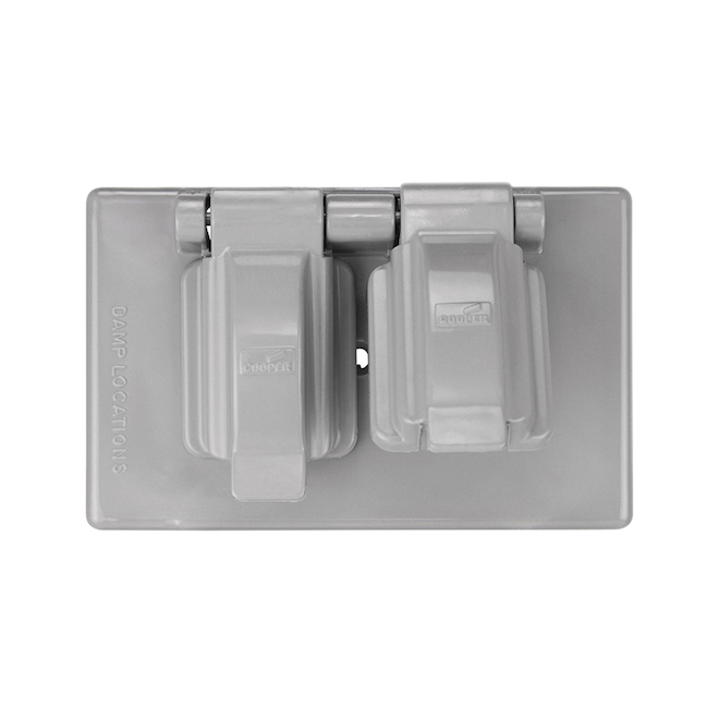 EATON DUPLEX/1GANG RECEPTACLE COVER GREY