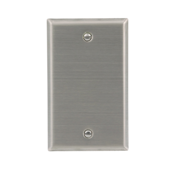 EATON BLANK WALL PLATE 1G STAIN.STEEL