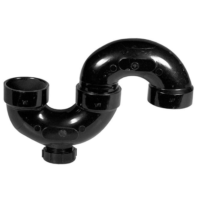 IPEX W/CLEANOUT S-TRAP ABS-DWV HUB BLACK 1 1/2"