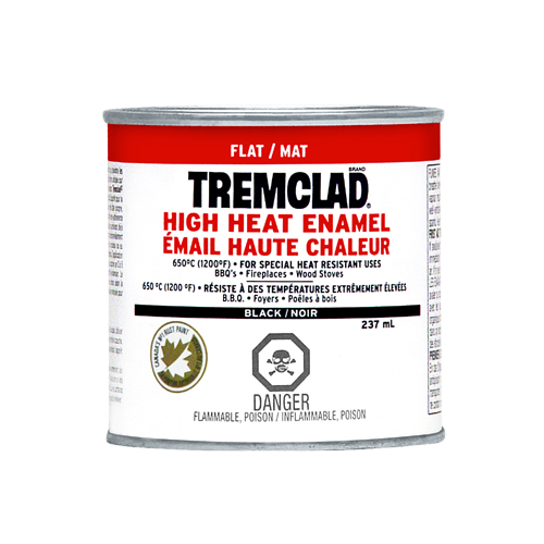 TREMCLAD HI-TEMPERAT. ENAMEL PAINT BLACK MATTE 237ML