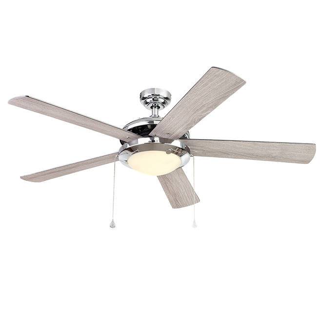 HARBOR BREEZE CEILING FAN STEEL/WOOD BRUS NICKEL 52" 5BLAD 1LGT