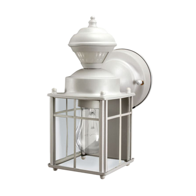 HEATH ZENITH MOTION SENS. WALLMOUNT LANTERN DOWNWARD OUT MATTE WHITE