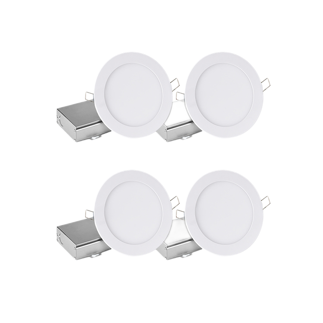LEADVISION LED/SLIM RECESSED METAL/PLAST. WHITE 4"-4PK-9W