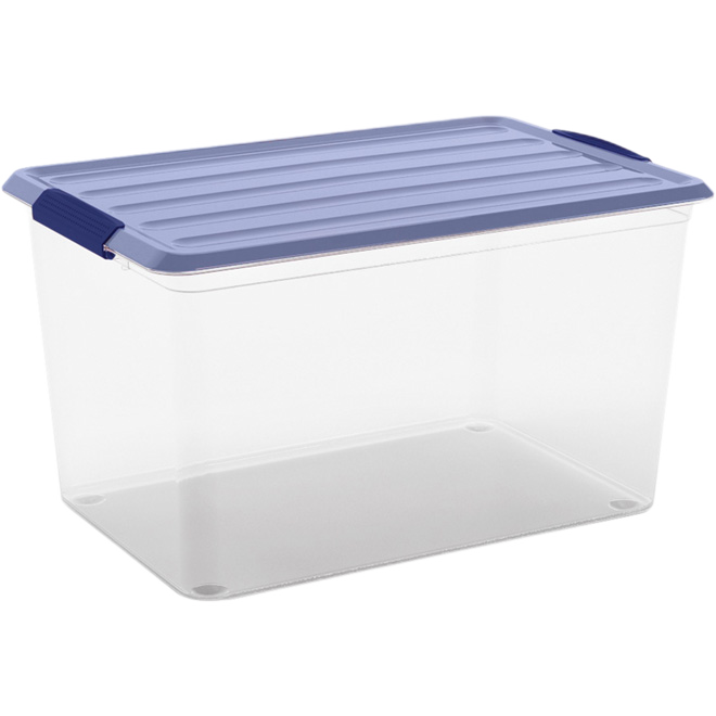 KIS LATCH STORAGE BOX PLASTIC CLEAR/BLUE 60L