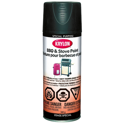 KRYLON BBQ/STOVE PAINT BBQ/STOVE AEROSOL BLACK 340GR