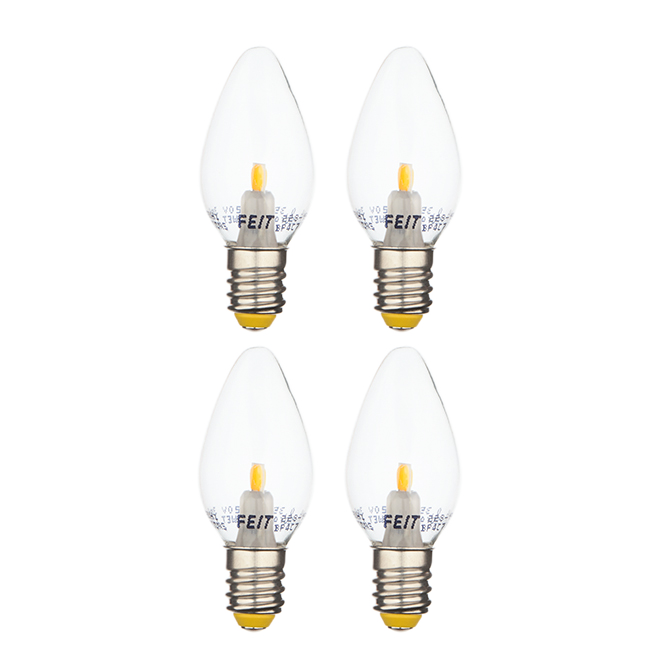 FEIT ELECTRIC C7 LED BULB PLASTIC SOFT WHITE 4Wx4/PK