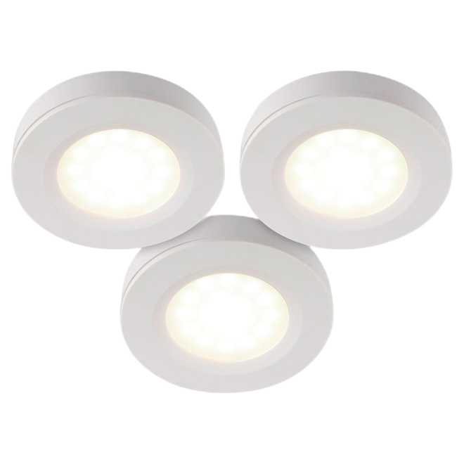 BAZZ UNDERCABINET LED PUCK WHITE 6W 3/PK