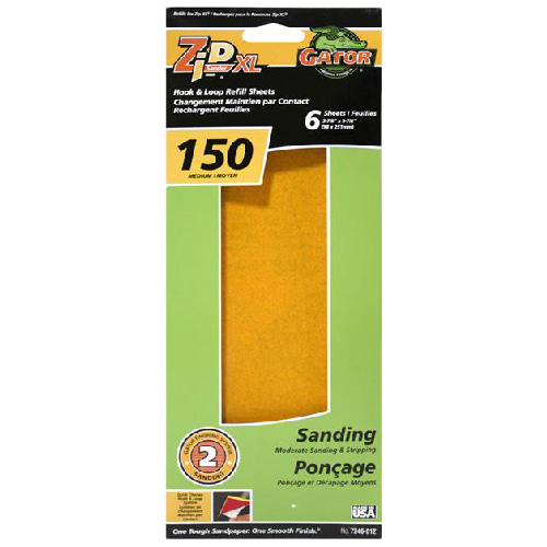 GATOR HOOK&LOOP SANDING PAPER ALUM.OXIDE 3 7/8x9 7/8"xGT150