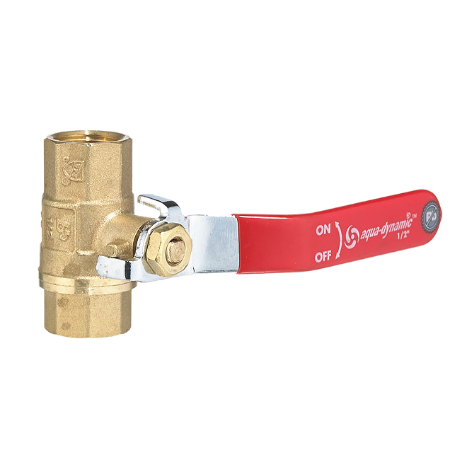 AQUA-DYNAMIC NO LEAD BALL VALVE THREADED BRASS 1/2"