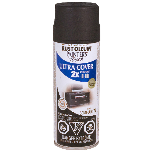 PAINTER'S TOUCH ULT.COVER 2X INT/EXT PAINT S-GLOSS BLK 340GR