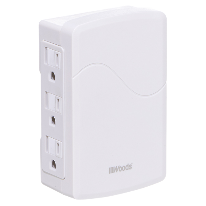 WOODS 6 OUTLET WALL OUTLET PLASTIC WHITE 1875W