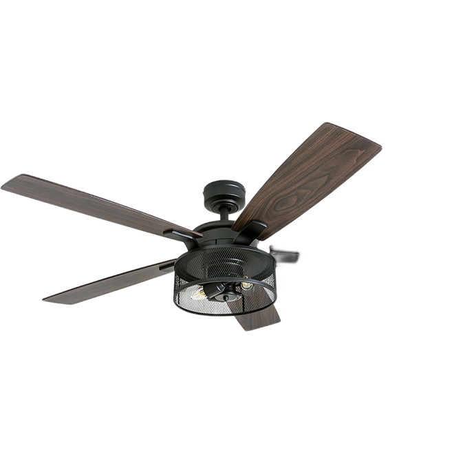 HARBOR BREEZE 3 SPEED CEILING FAN STEEL/GLASS BLACK 52" 120V