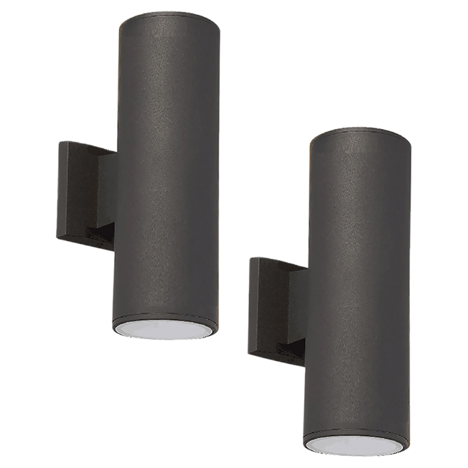 ALLEN + ROTH OUTDOOR WALLSCONCE GLASS/METAL BLACK 2PK 100W