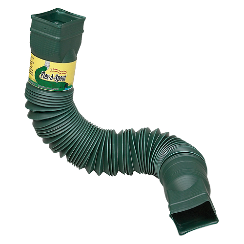 AMERIMAX FLEXIBLE DOWN SPOUT EXTEN. PLASTIC GREEN 2x3-3x4"