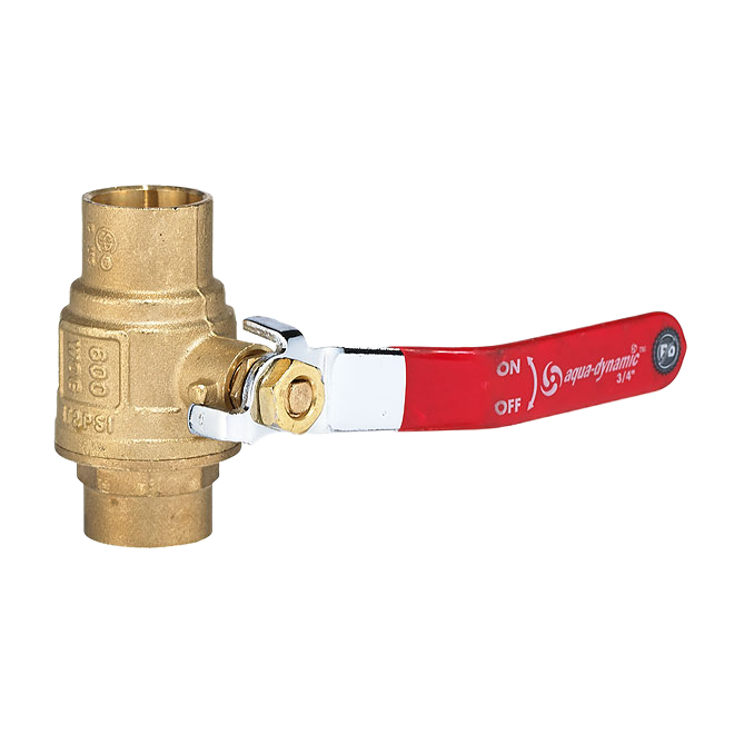 AQUA-DYNAMIC NO LEAD BALL VALVE SOLDER BRASS 3/4"