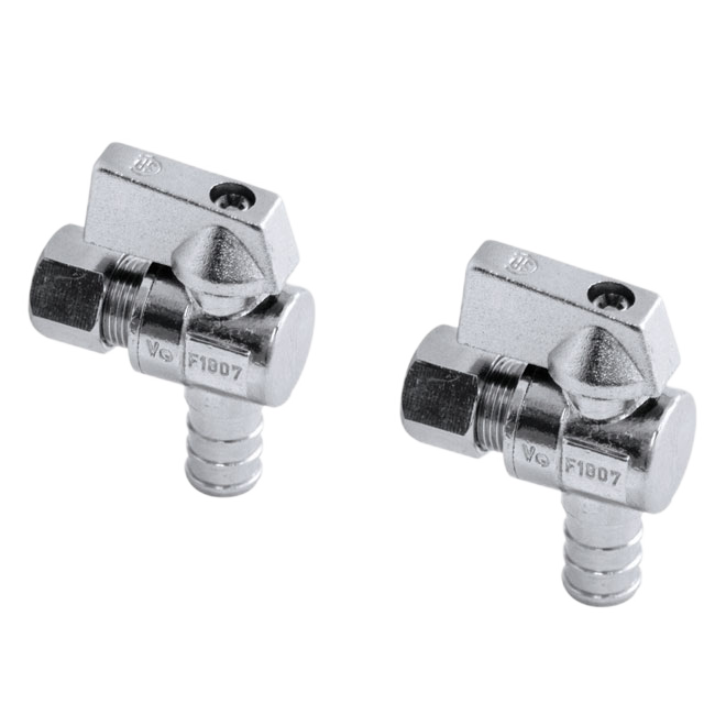 AQUA-DYNAMIC ANGLE/PEX BALL VALVE BR. NO LEAD CHROME 1/2PEXx3/8OD 2/PK