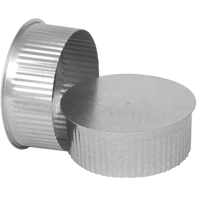 IMPERIAL CRIMPED ROUND END CAP STEEL GALVANIZED 6"