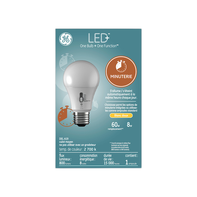 GE A19 TI BULB LED GLASS SOFT WHITE 60W 1PK