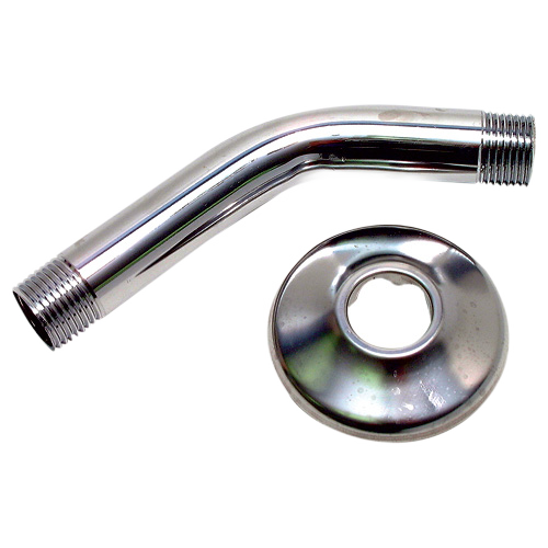 MASTER PLUMBER W/FLANGE SHOWER ARM BRASS CHROME 6"