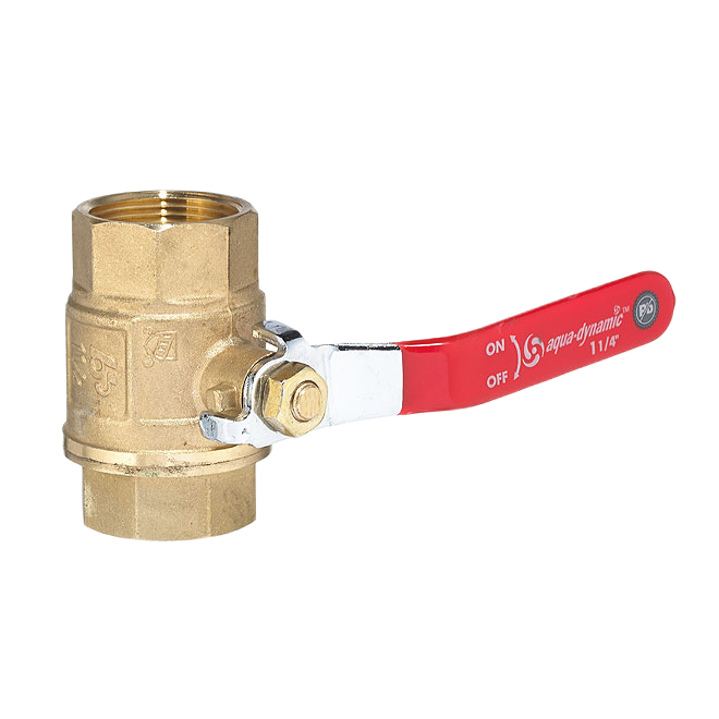 AQUA-DYNAMIC NO LEAD BALL VALVE THREADED BRASS 1 1/4"