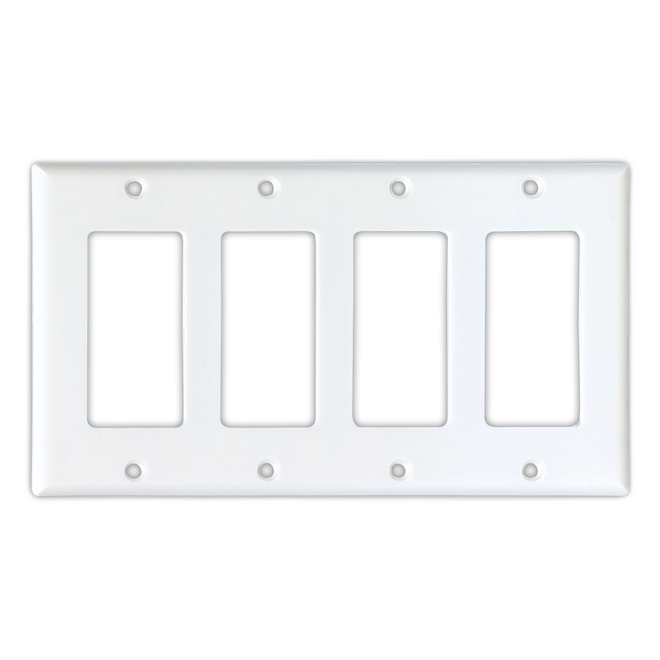 EATON DECORATOR WALLPLATE 4GANG GFCI WHITE