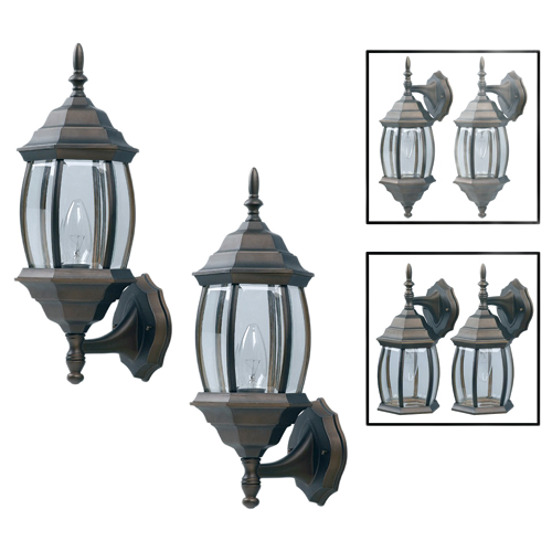 CANARM PORTLAND EXT.WALL LANTERN METAL/GLASS BRONZE OIL 2PKx17"xN-IN/100W