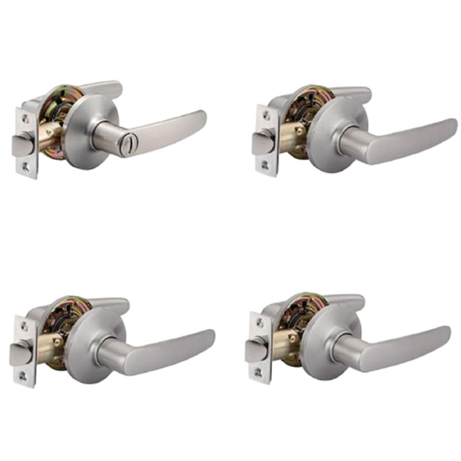 RELIABILT HAWTHOM DOOR LEVER SET 3XPA, 1XPRIV SAT.NICKEL 4UN