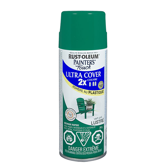PAINTER'S TOUCH ULT.COVER 2X INT/EXT PAINT AERO.GLOSS GRASS GREEN 340GR