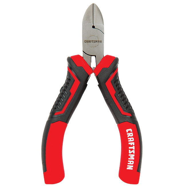 CRAFTSMAN BI-MATERIAL MINI DIAGON.PLIERS DROP FOR.STL BLACK/RED 4.5"