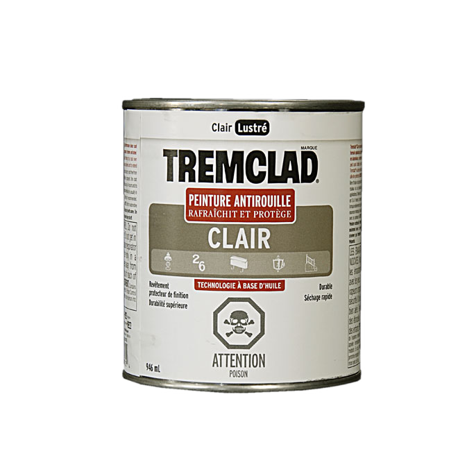 TREMCLAD GLOSS FINISH RUST PAINT CLEAR 946ML