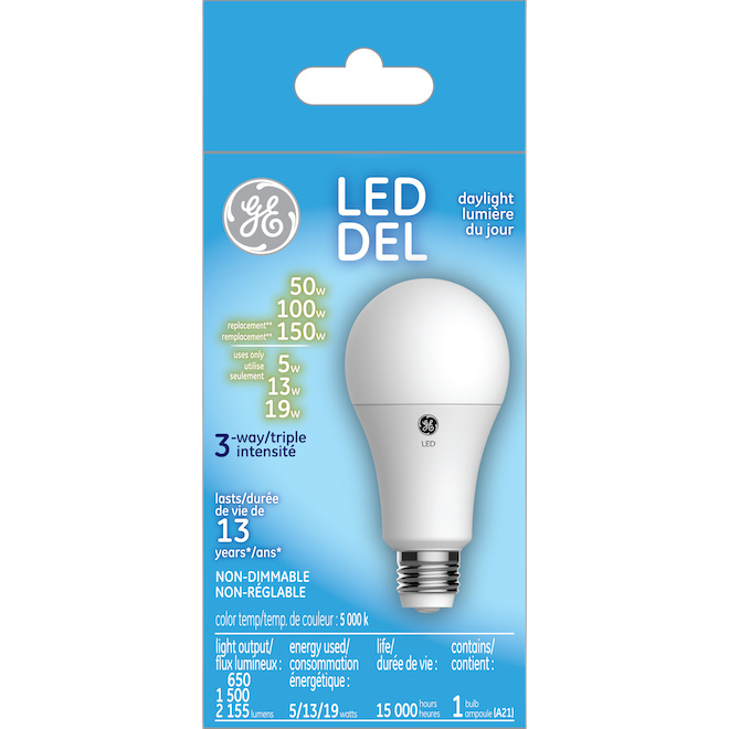 GE A19 LED BULB DAY LIGHT 50W-100W-150W