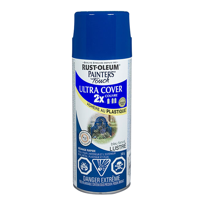 PAINTER'S TOUCH ULT.COVER 2X INT/EXT PAINT AERO.GLOSS DARK BLUE 340GR