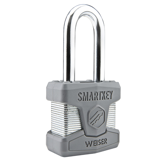 WEISER LONG SMARTKEY PADLOCK GREY 50MM