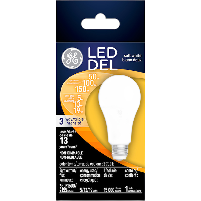 GE A19 LED BULB SOFT WHITE 50W-100W-150W