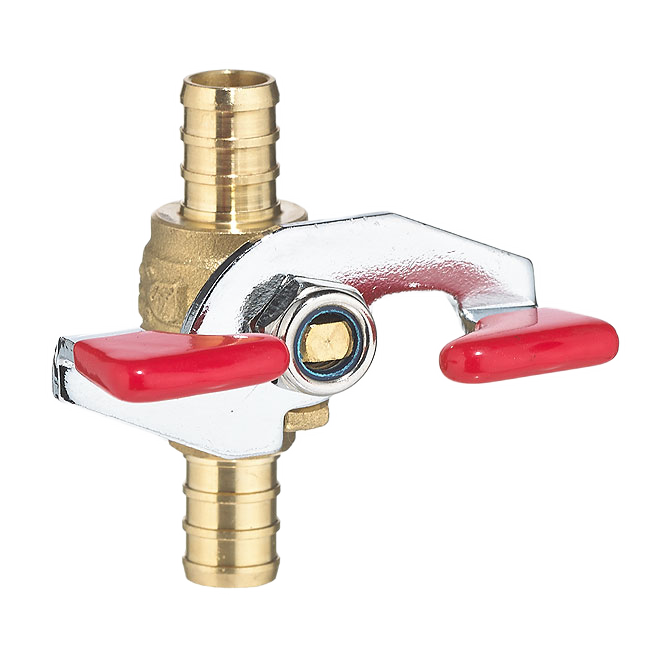 AQUA-DYNAMIC TEE HANDLE VALVE BALL NO LEAD BRASS 1/2" PEX