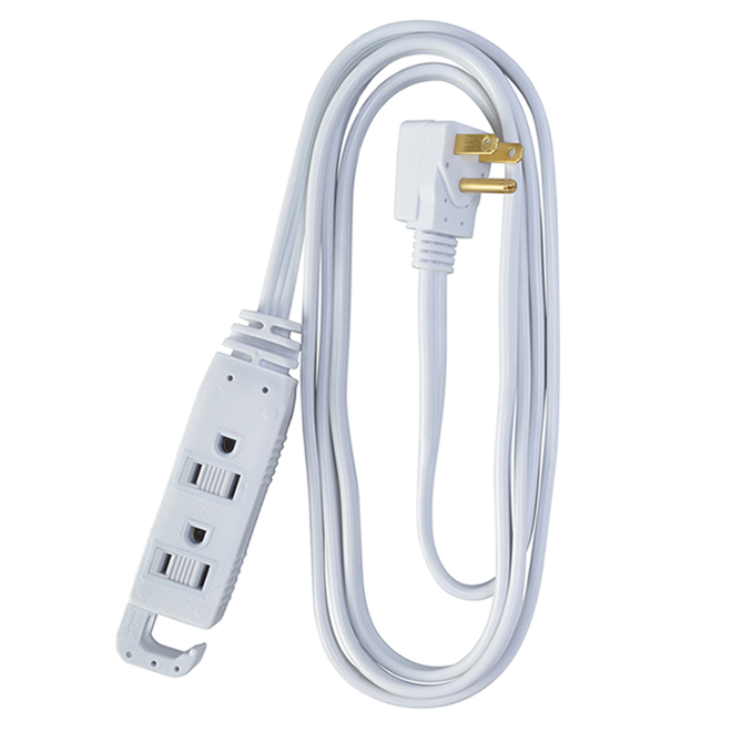 WOODS SPT3 CORD INDOOR PLASTIC WHITE 3 PRISESx2Mx125V