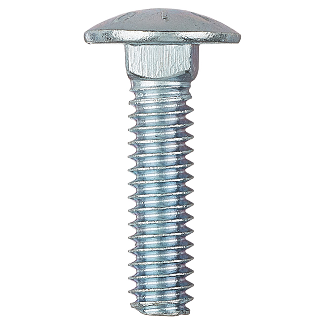 RELIABLE WITHOUT NUT CARRIAGE BOLT STEEL ZINC 1/4-20x1"x50BX