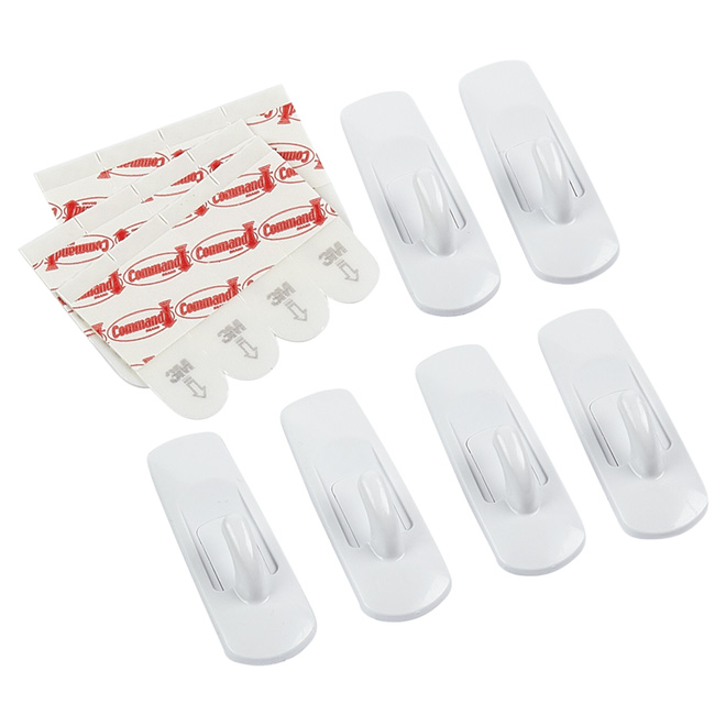 COMMAND SMALL S-ADHESIVE HOOK PLASTIC WHITE 18CR