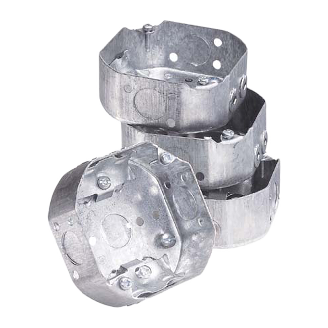 IBERVILLE OCTAGONAL OUTLET BOX METAL GREY 1 1/2"x4x4"xPK/4