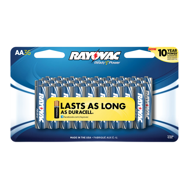 RAYOVAC AA ALKALINE BATTERIES ALKALINE 36/PK