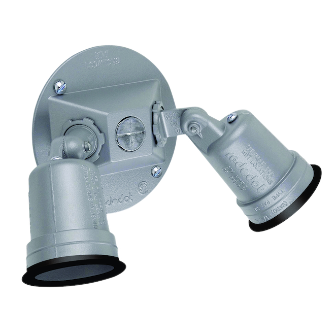 REDDOT WITH COVER LAMPHOLDER 2LIGHTS OUTDOOR SILVER