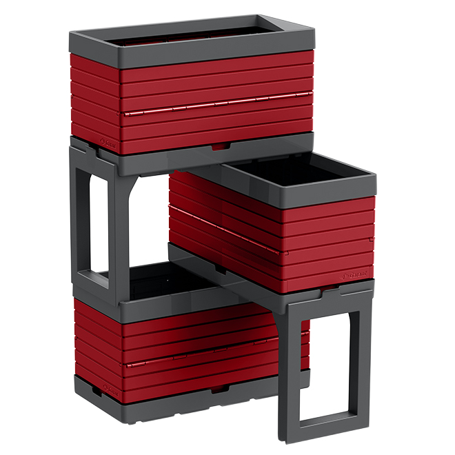 GARDEN MODULAR 3 CONTAINERS RED