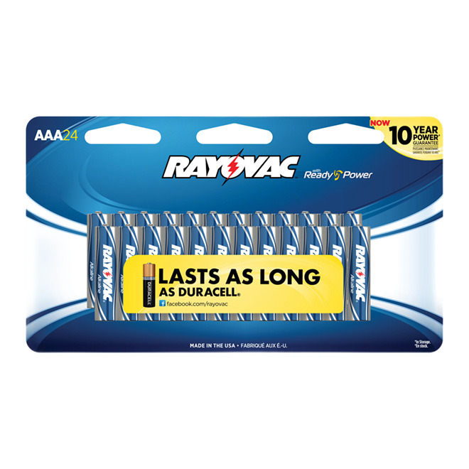 RAYOVAC AAA ALKALINE BATTERIES ALKALINE BLUE 24/PK