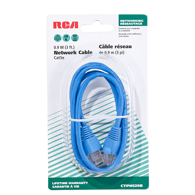 RCA NETW.CABLE CAT5E BLUE 3'