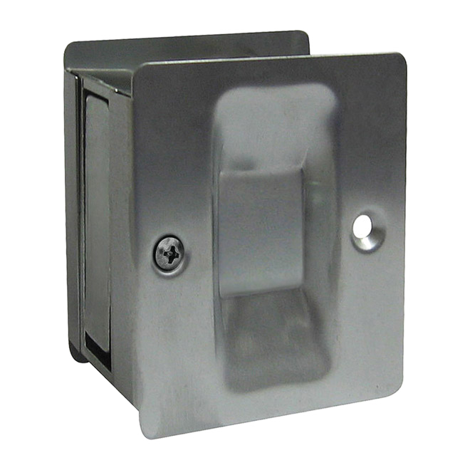 CONCEPT SGA POCKET DOOR PASSAGE KNOB SQU. STEEL SAT.CHROME 2 1/2x2 3/4x1