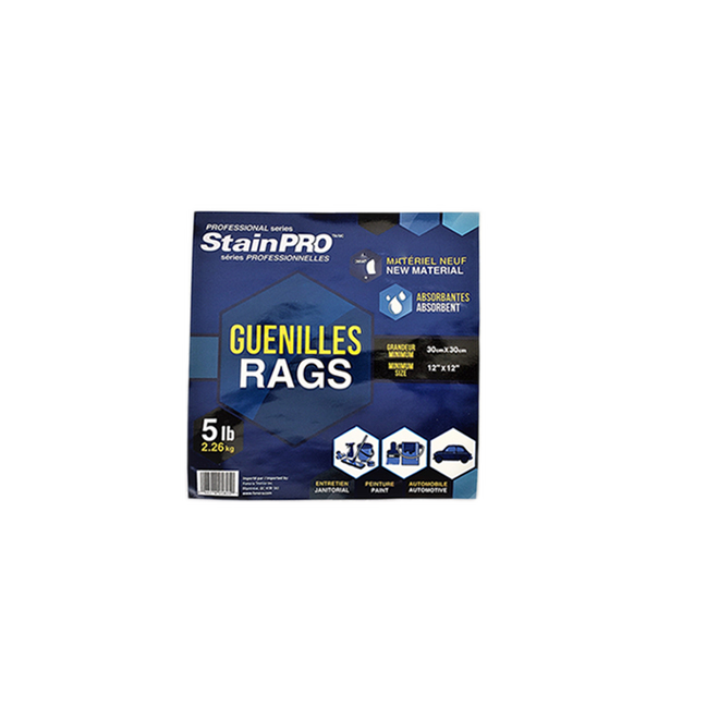 STAINPRO RAGS COTTON WHITE PKx5LB