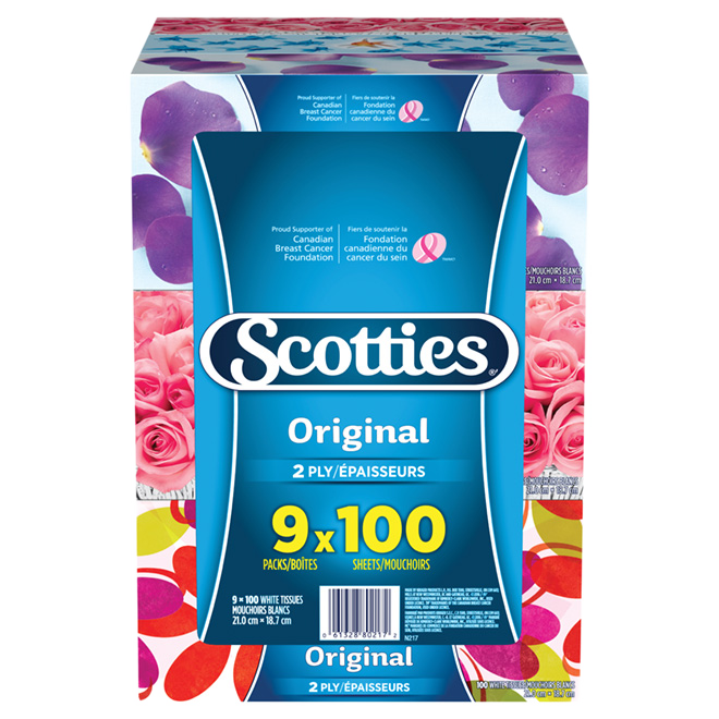 SCOTTIES FACIAL TISSUE PAPER WHITE 9/PK