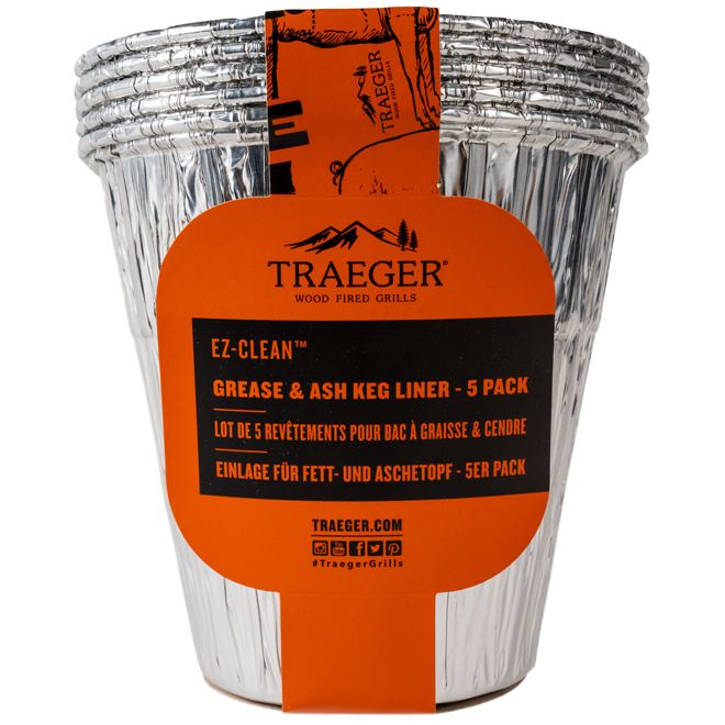 TRAEGER GREASE & ASH KEG 5PK